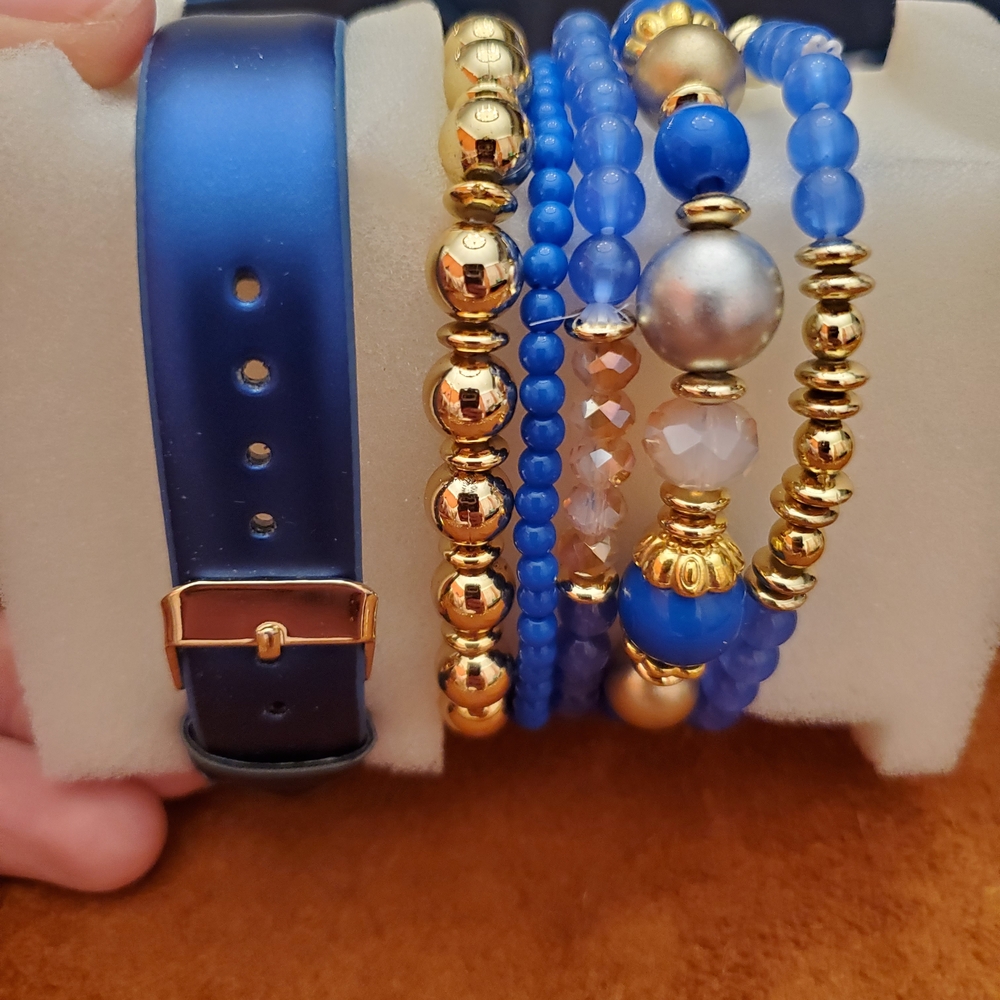 Womens Strada Elegant Blue and Gold Women's Watch - Picture 5 of 9